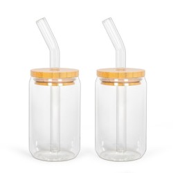 Verres avec pailles - 2 pièces